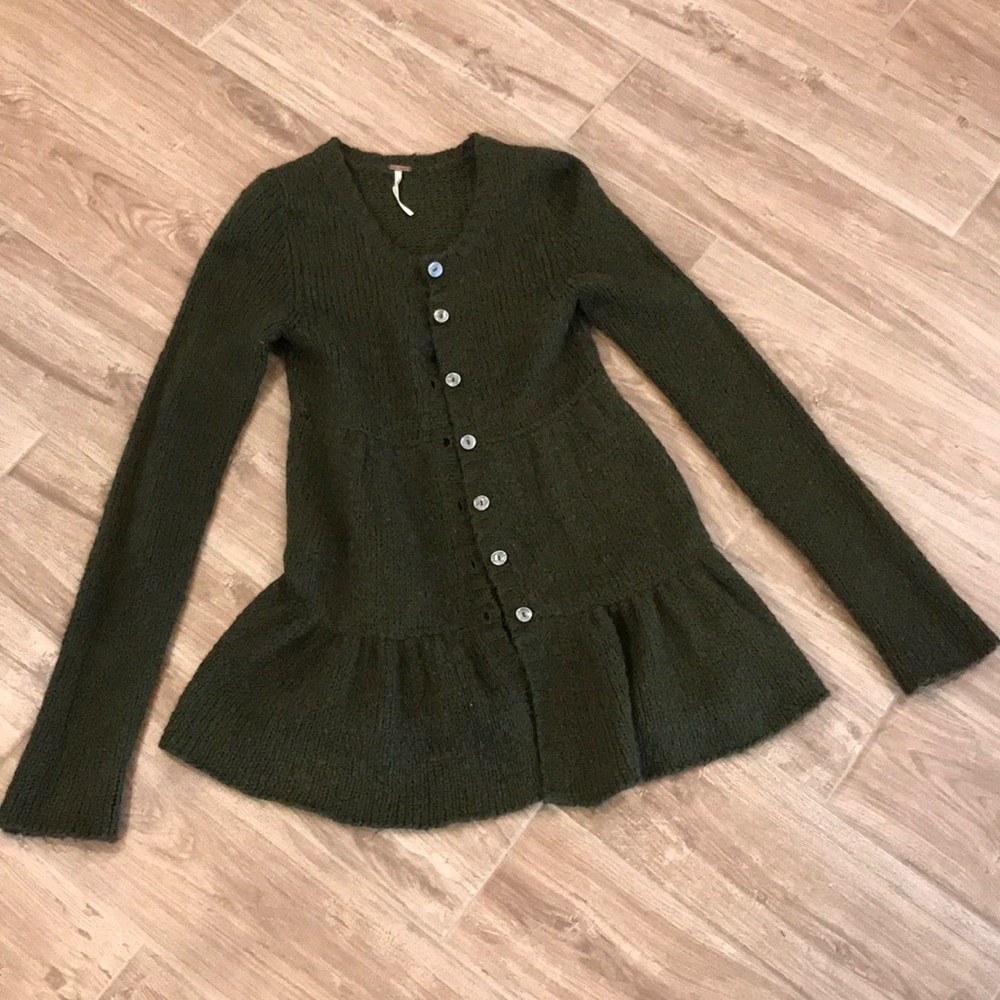Free people knit button up sweater